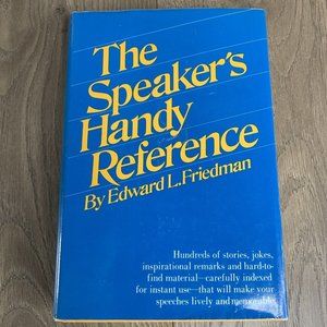 The Speakers Handy Reference Edward L Friedman 1967 HCDJ 1st Ed Good Condition